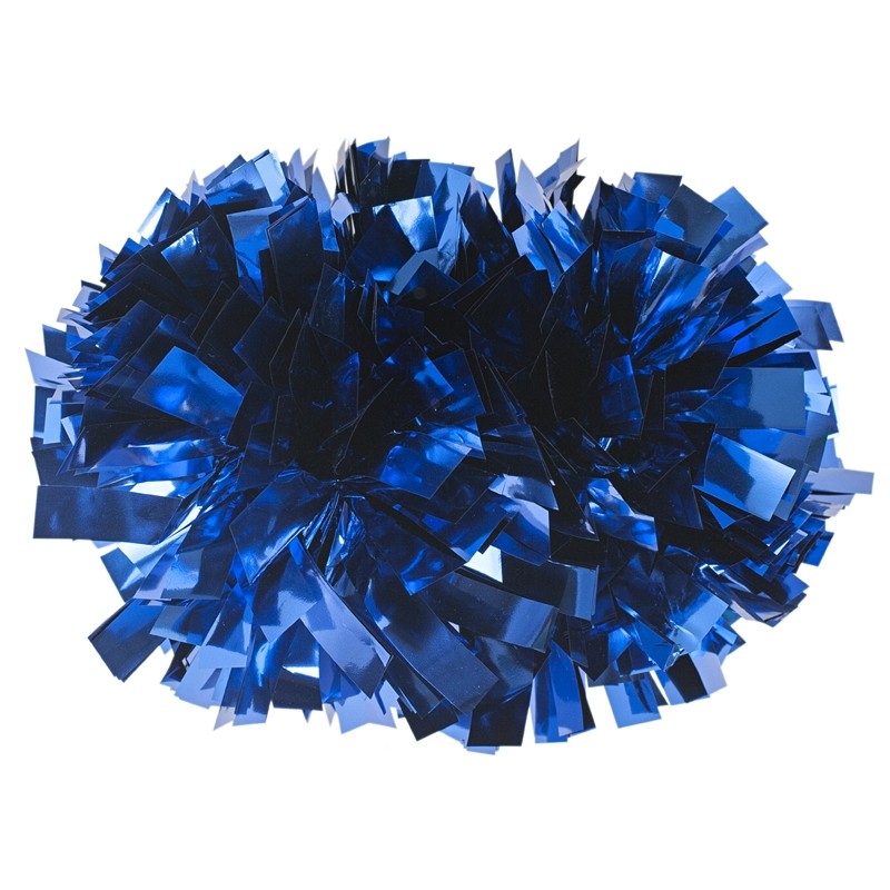 Pom pon 4" Métallique Bleu